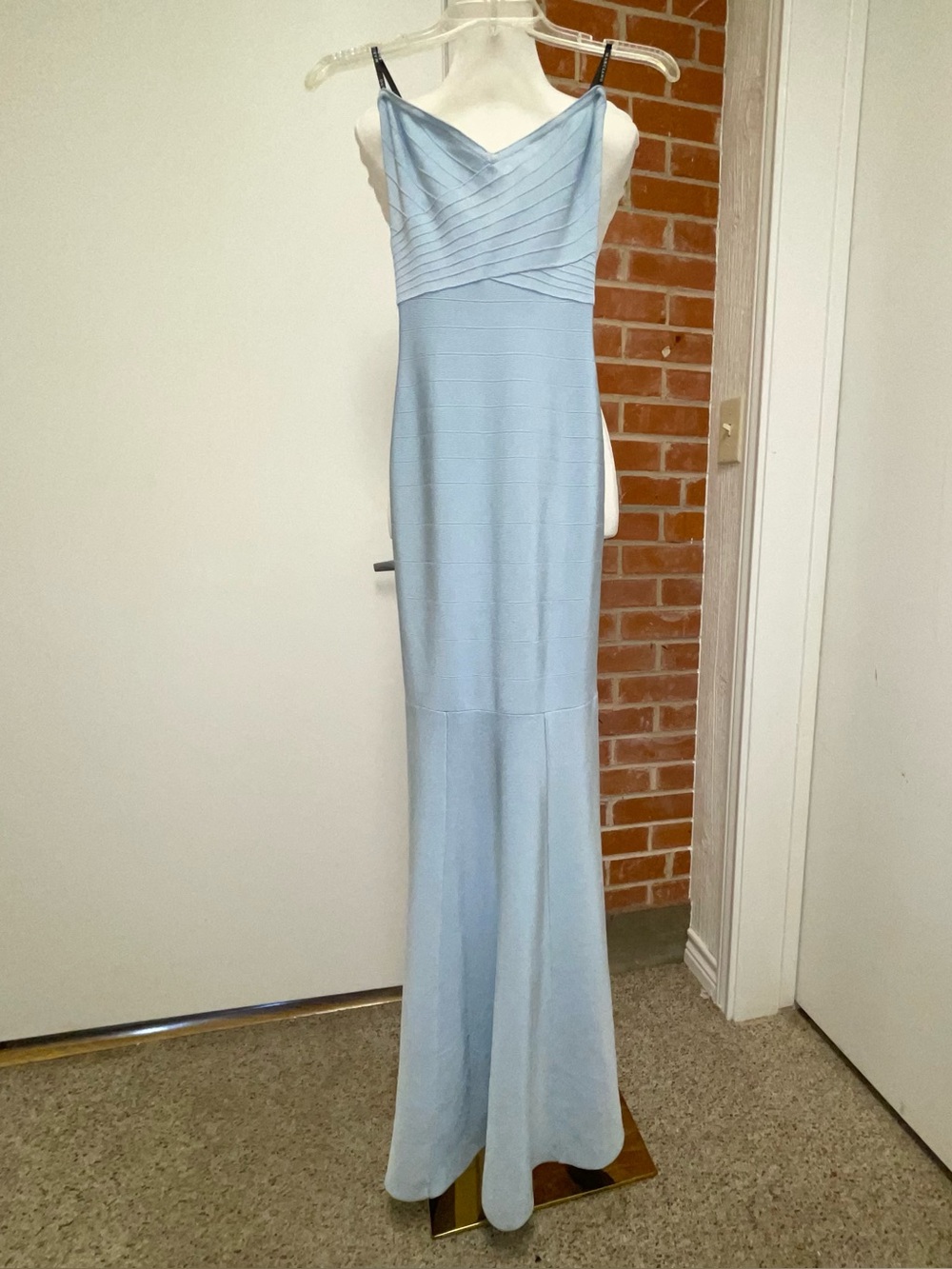 Strapless Bandage Dress with Mermaid Hem! Brand New! Baby Blue! Marciano Gown XS
